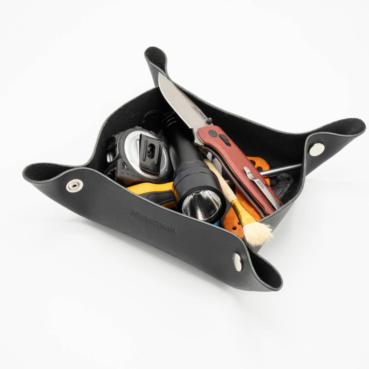 Journeyman Handcrafts Leather Valet Tray, Black - Image 4