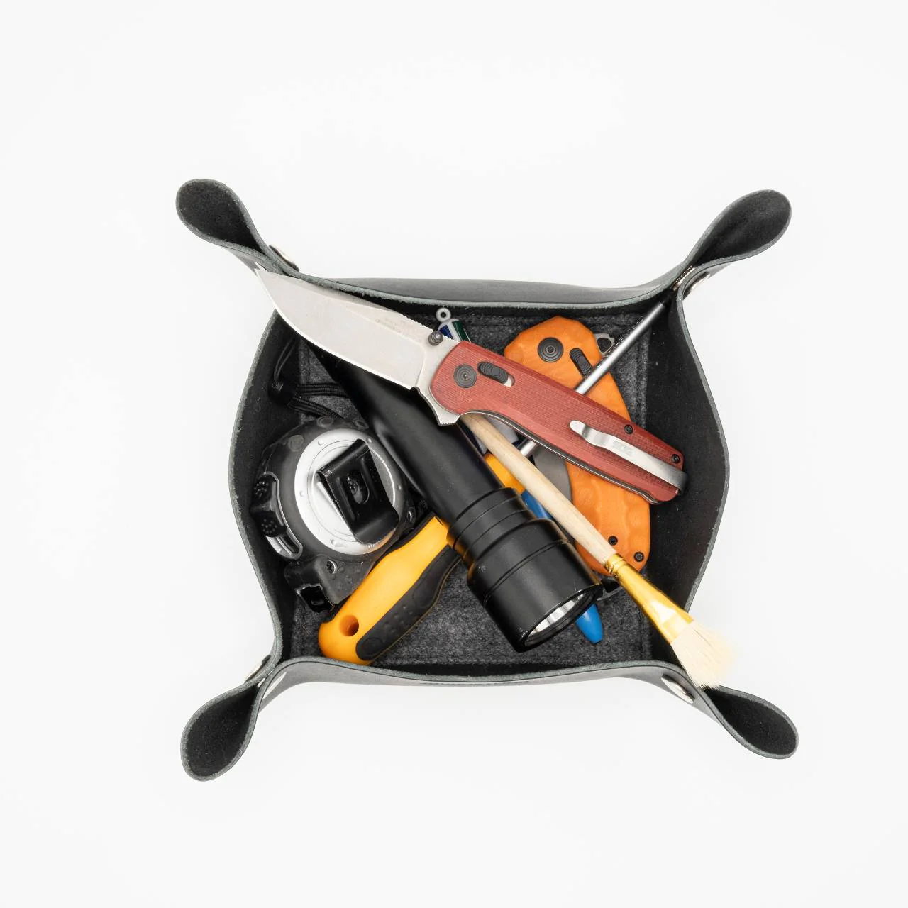 Journeyman Handcrafts Leather Valet Tray, Black - Image 5